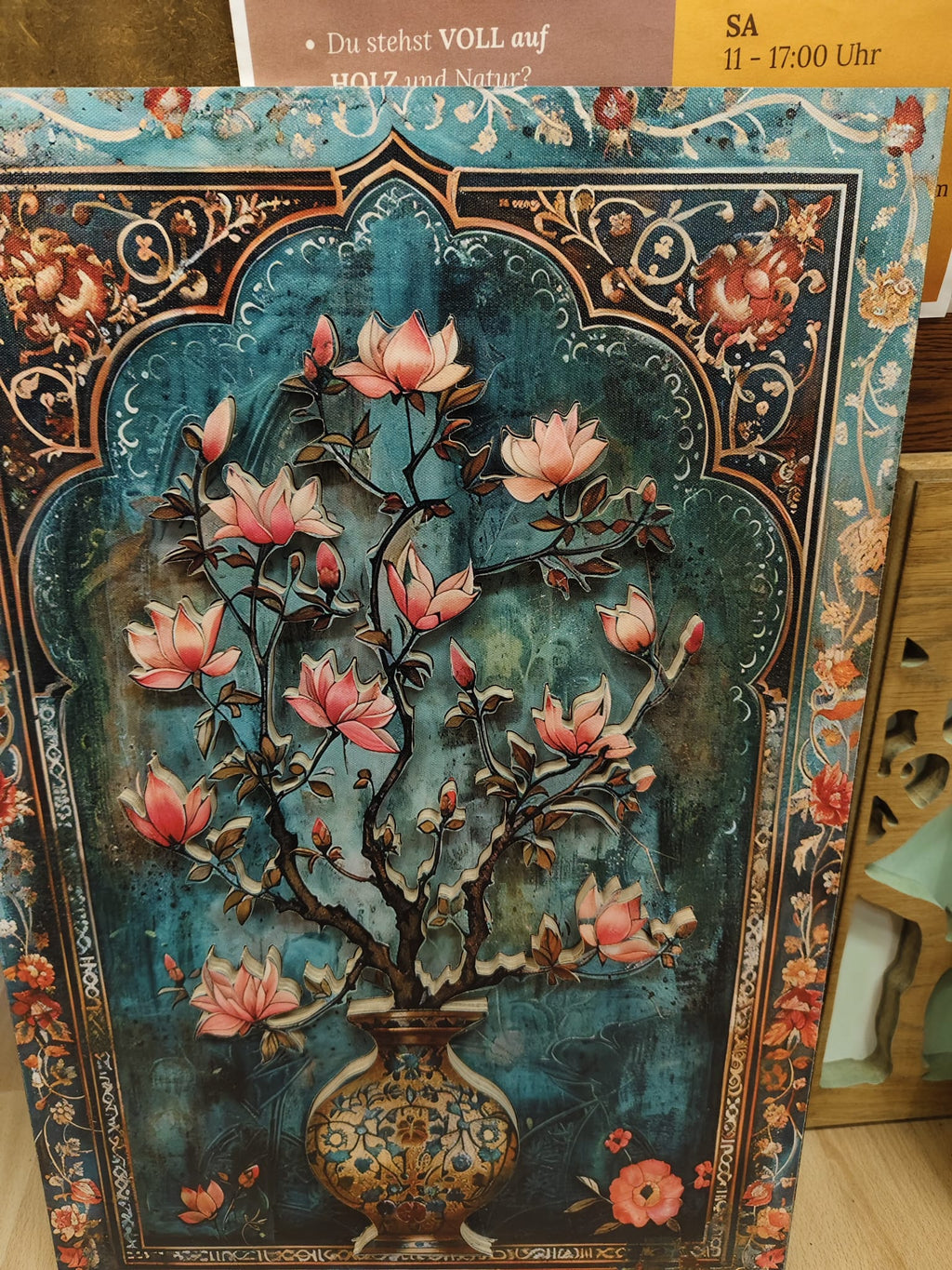 Handgefertigte 3D-Wanddekoration – Magnolienbaum