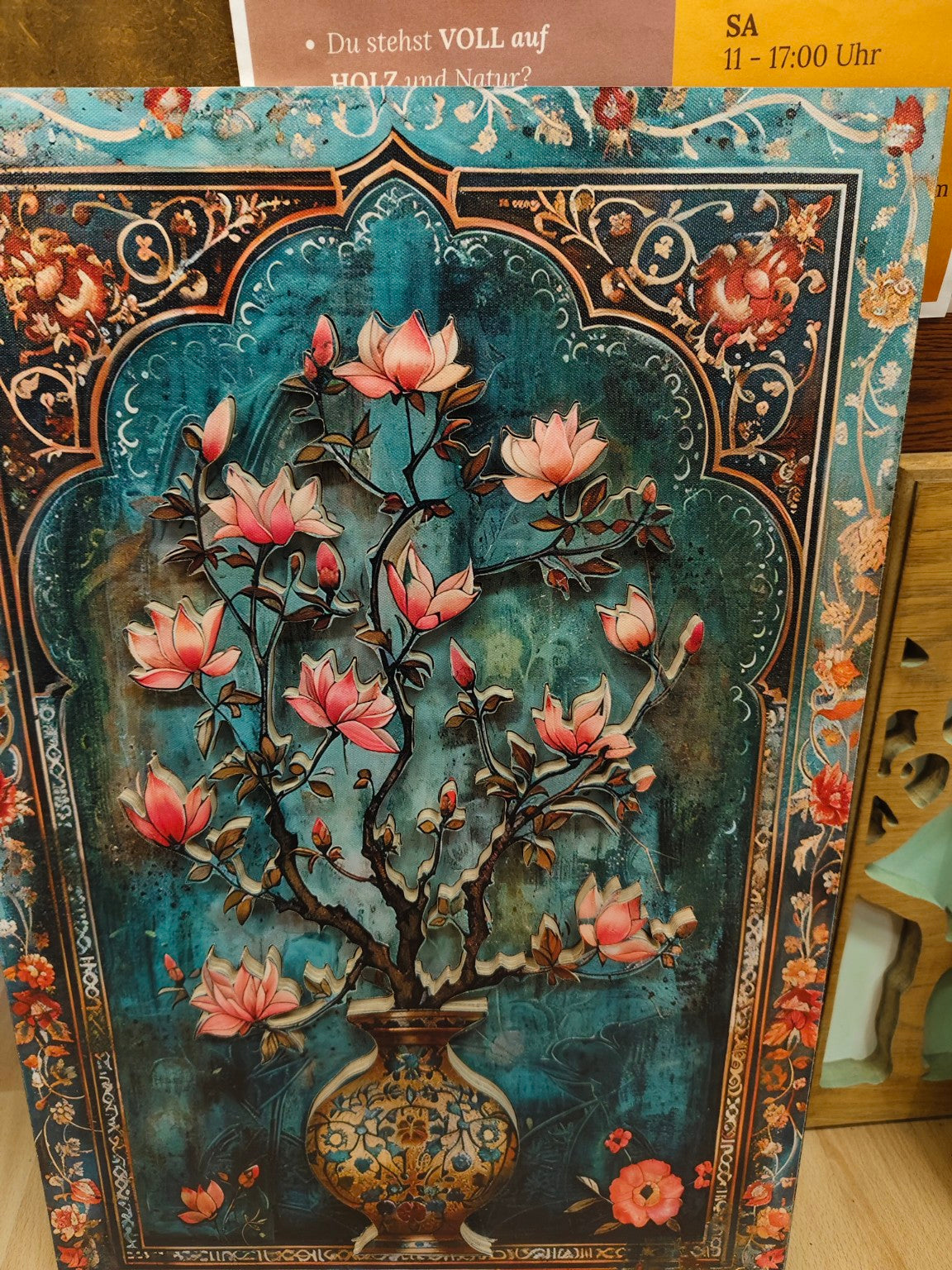 Handgefertigte 3D-Wanddekoration – Magnolienbaum