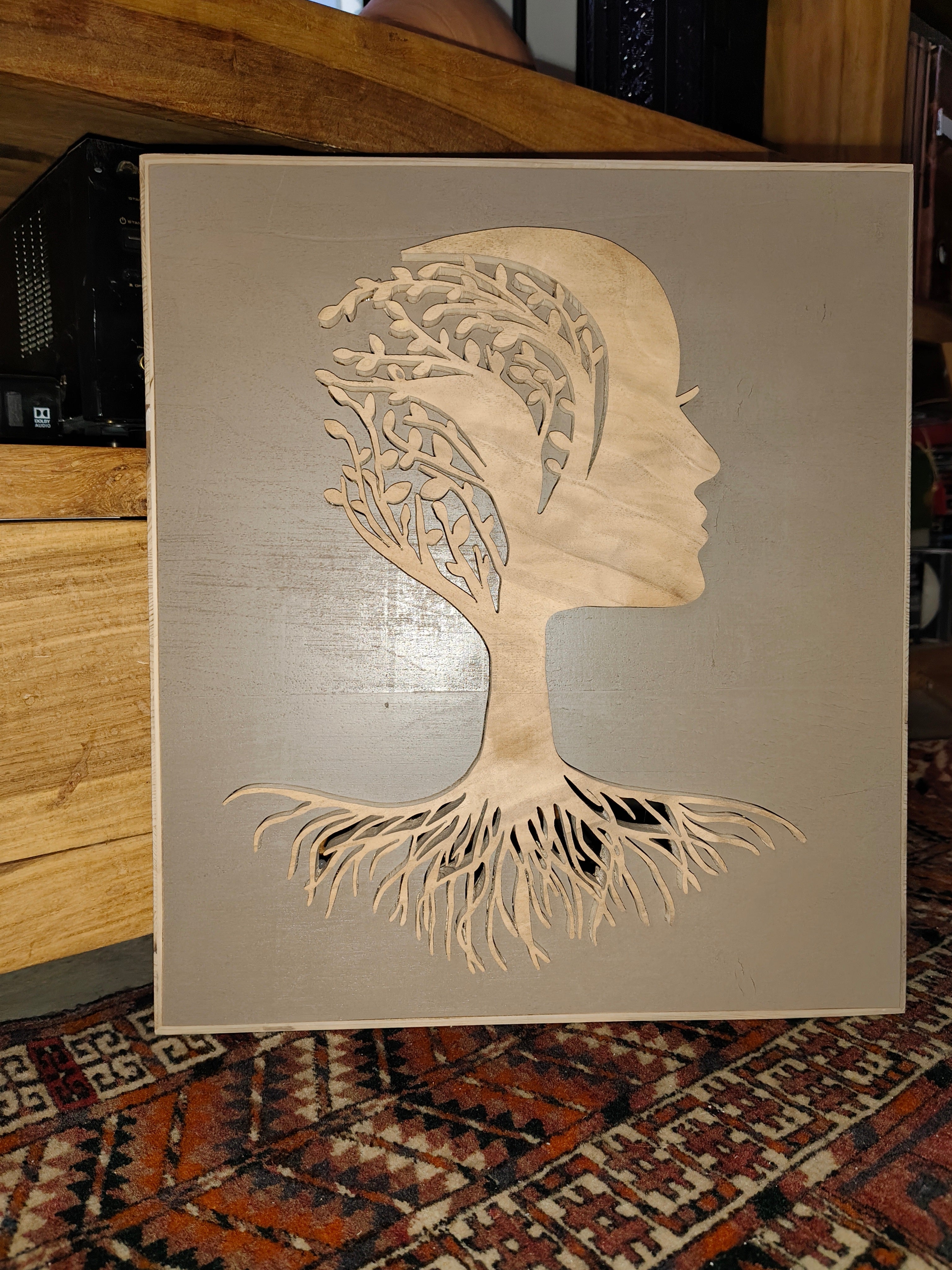 Kopf Baum - Holzschnitt